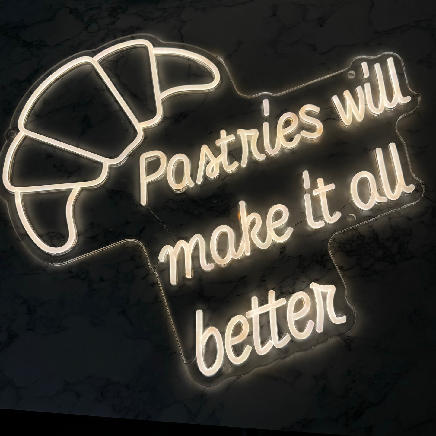 Pastries Will Make It Better with Croissant image LED Neon Sign