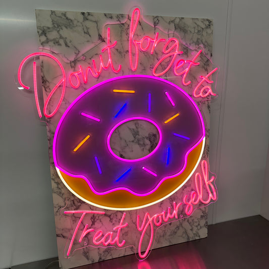 Donut Forget to Treat Yourself LED Neon