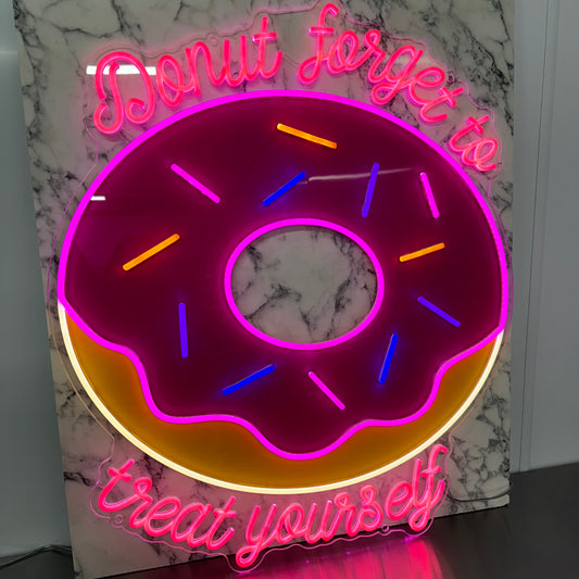 Donut Forget to Treat Yourself LED Neon