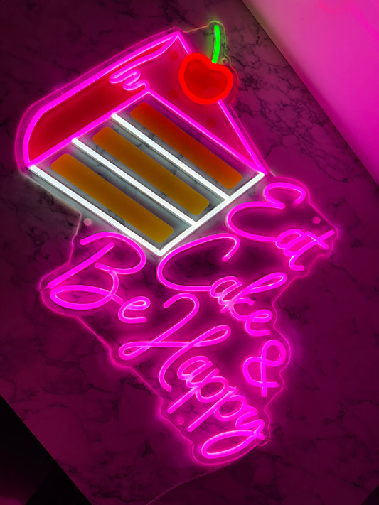 Eat Cake & Be Happy LED Neon sign